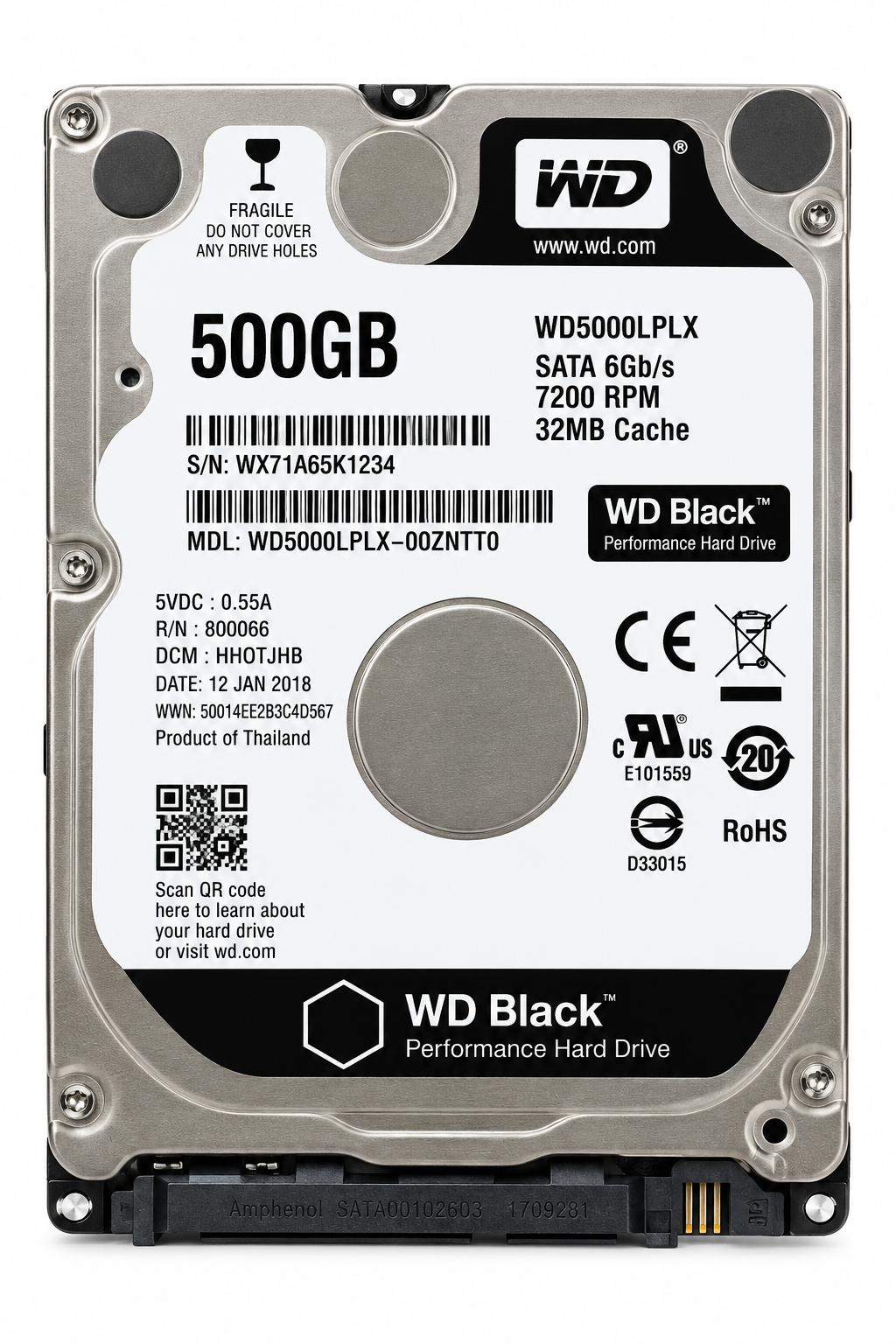 HDD Western Digital WD Black 500GB 2.5″ WD5000LPLX