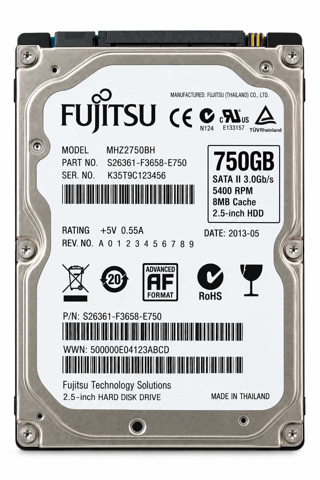 HDD Fujitsu 750GB 2.5″ SATA II S26361-F3658-E750