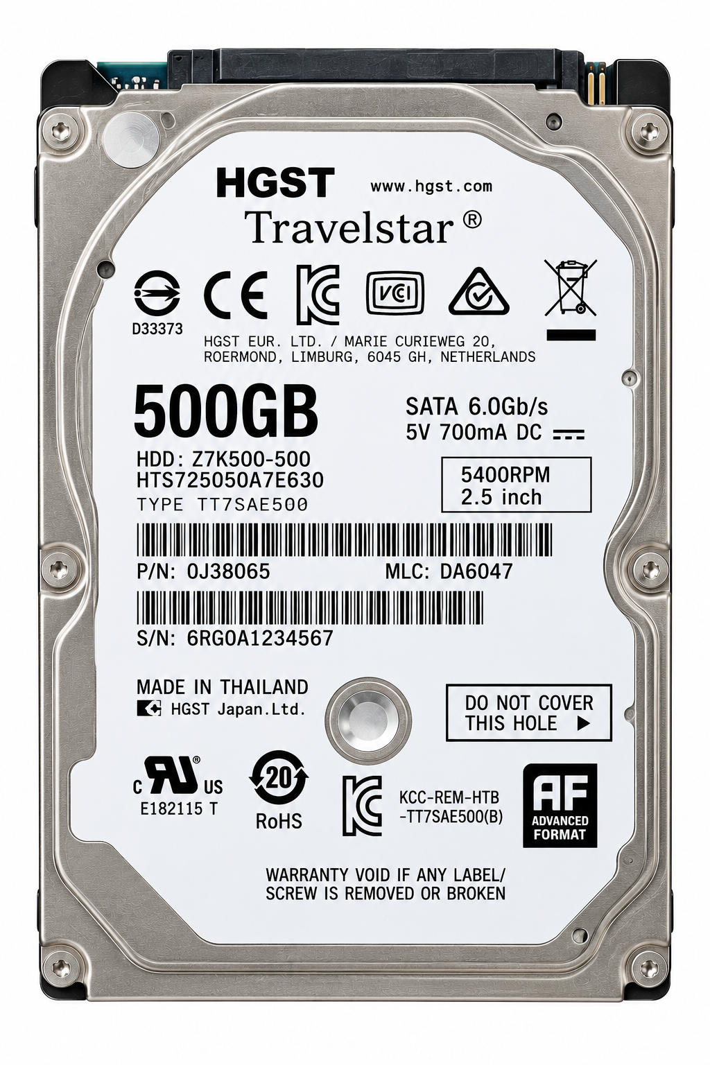 HDD HGST Travelstar Z7K500 500GB 2.5″ HTS725050A7E630