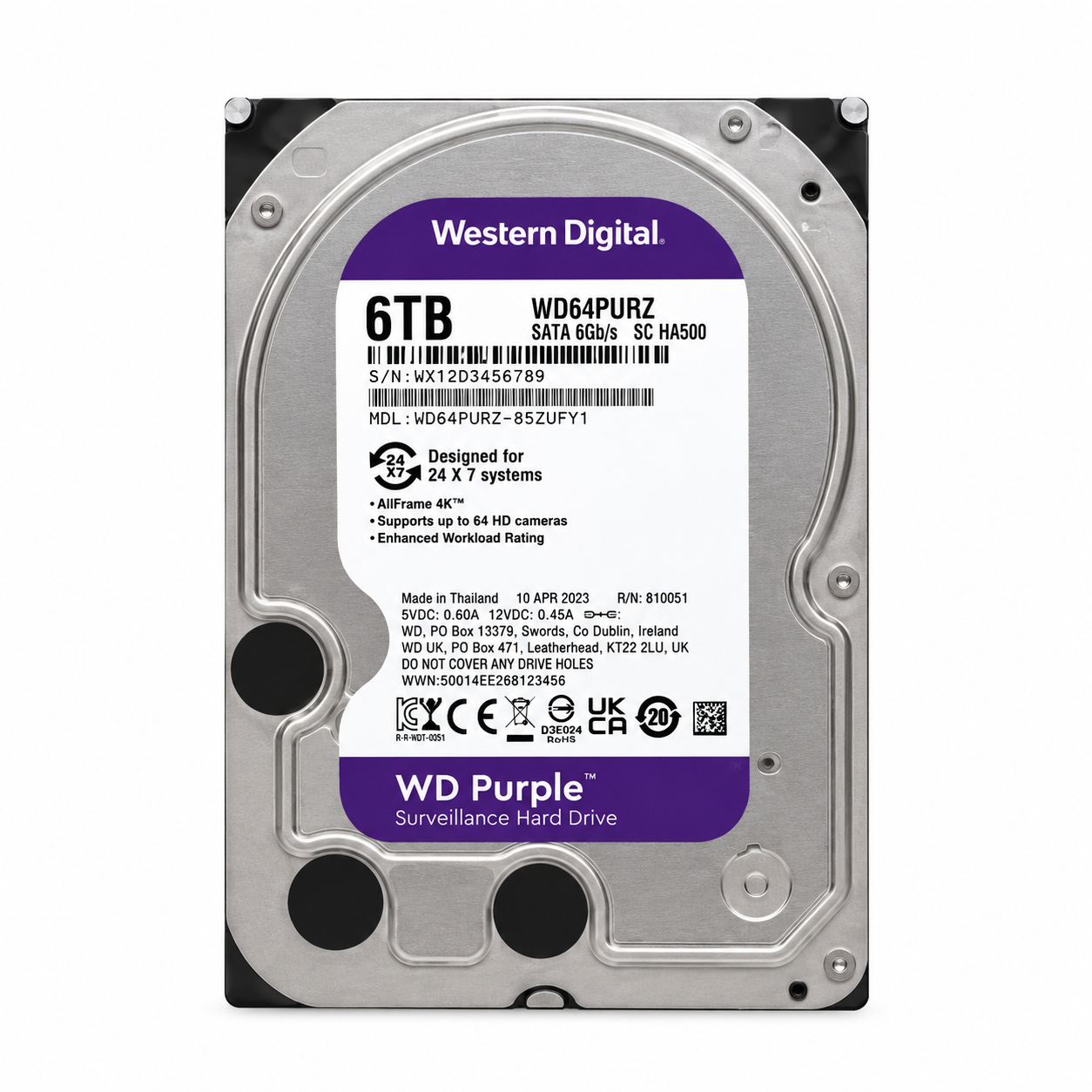 Жесткий диск Western Digital WD Purple 6TB WD64PURZ