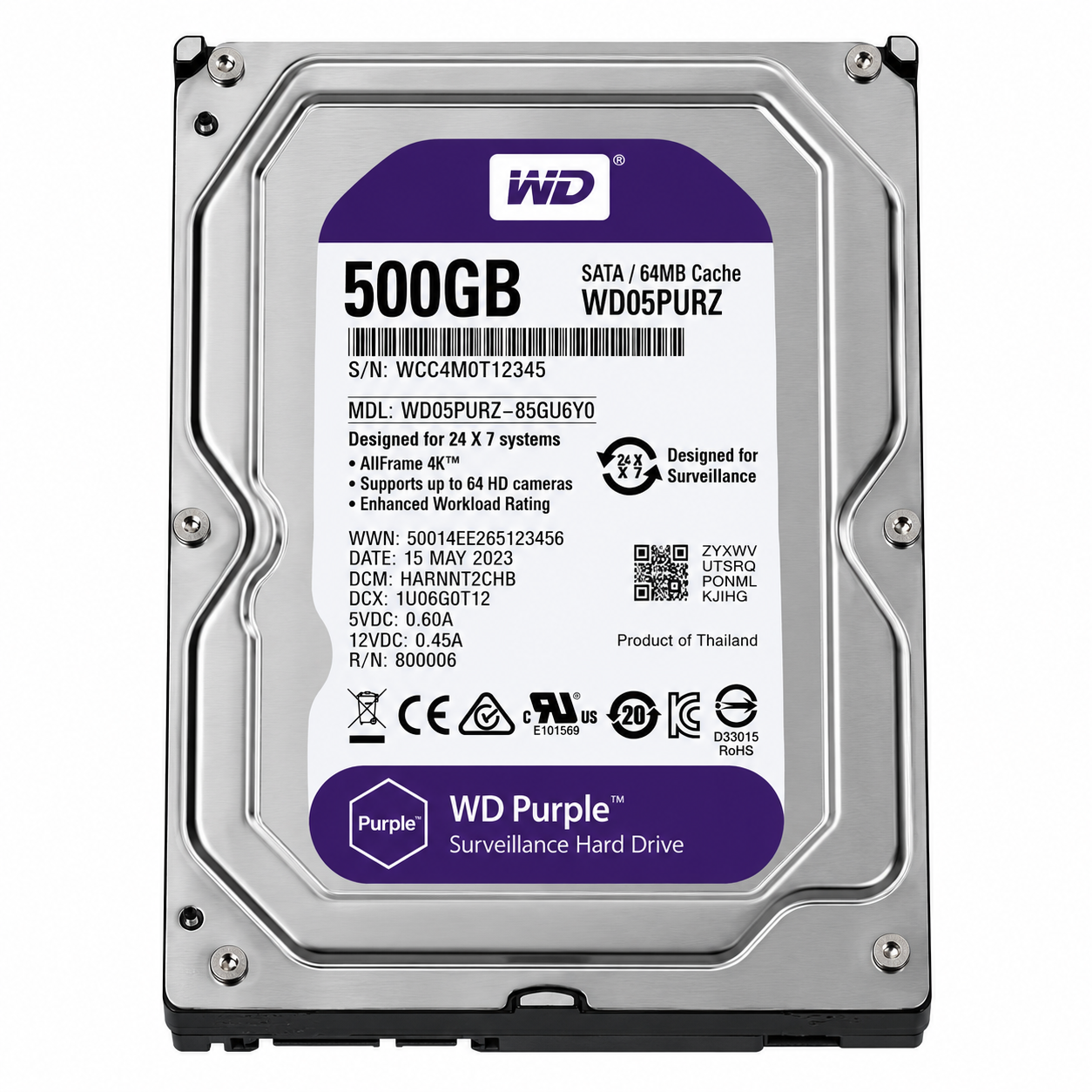 Жесткий диск Western Digital WD Purple 500GB WD05PURZ