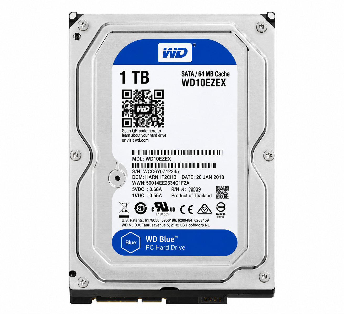 Жесткий диск Western Digital WD Blue 1TB WD10EZEX