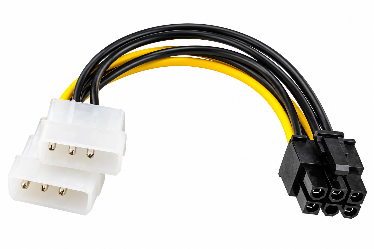 Переходник питания 2× Molex 4-pin → PCI-E 6-pin